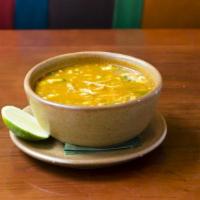 Tortilla Soup  · Chicken, avocado, crunchy tortillas,
crema fresca & queso fresco