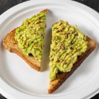 Avocado Toast · Sourdough bread, avocado, red pepper, spring mix.