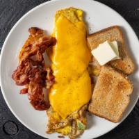 Western Omelet · Ham, Green Pepper, Onion. With cheese for an additional charge.