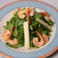 Insalata Di Rucola · Arugula, shrimps, capers, primosale, lemon dressing