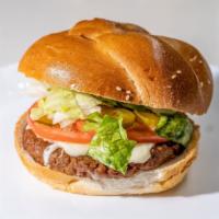 Impossible Burger · Vegetarian. Pickles, tomatoes, lettuce and coleslaw.