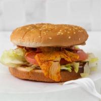 Grill Chicken Sandwich · grill chicken sandwich with mayo,lettuce,tomatoes,onions and pickles topped off with special...