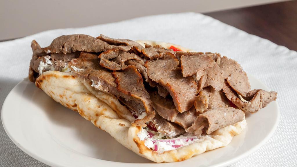 Beef And Lamb Gyro · All pita sandwiches are loaded with Tomato, Onions, & Tzatziki sauce