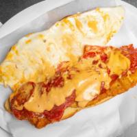 Frank The Tank · Chicken cutlet, spicy hot soppressata, fresh mozzarella and chipotle mayo.