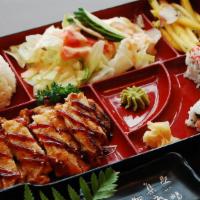 Chicken Teriyaki · Served w. miso soup or salad rice & vegetable