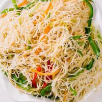 Stir Fried Vegetable Dried Rice Noodles · Celery, green peppers, red peppers, carrots, dried rice noodles.
