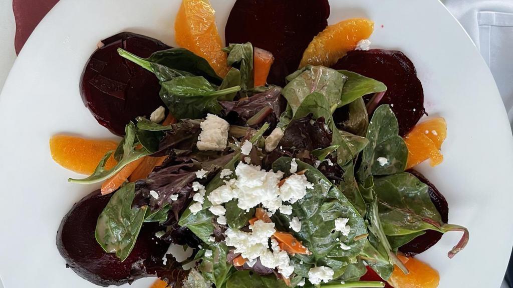Beet Salad · Roasted beet, oranges, queso fresco and touch of salad