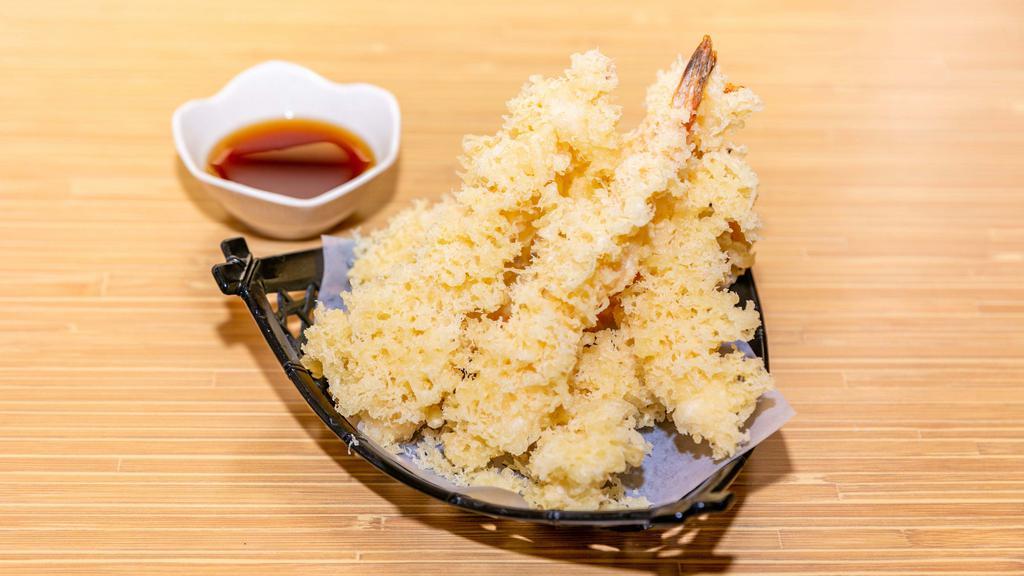 Shrimp Tempura · Shrimp and vegetable batter-fried and served with tempura dipping sauce.