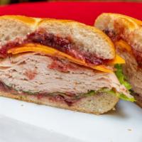 Turkey, Cheddar Cheese, And Cranberry Mustard · 