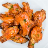 Chicken Wings · 1LBs Jumbo wings served tossed or dry. Choice of honey mustard, buffalo hot or BBQ sauce and...