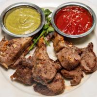 Lamb Chops · 3 pieces baby lamb chops, butterfly style.