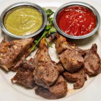 Lamb Chops · 5 pieces hand-selected finest lamb chops served with chef's special sauce.