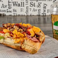 C4 (Regular) · Topped with iceberg lettuce, tomatoes, onion rings, turkey bacon, American cheese and our sa...