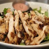 -Chicken Cranberry Salad · Grilled chicken, dried cranberries, goat cheese and mixed greens with a raspberry balsamic v...