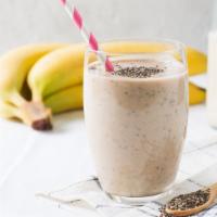 Almond Joy Smoothie · Smooth creamy blend of milk, almond butter, banana, cacao nibs and coconut milk.