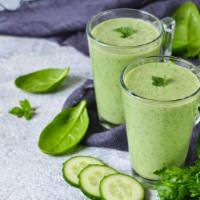 Green Smoothie · Healthy blend of spinach, pineapple, banana, lemon, cardamom, and almond milk.