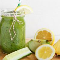Veggie Detox Juice · Cleaning juice blend of carrot, cucumber, green apple, lemon and ginger.