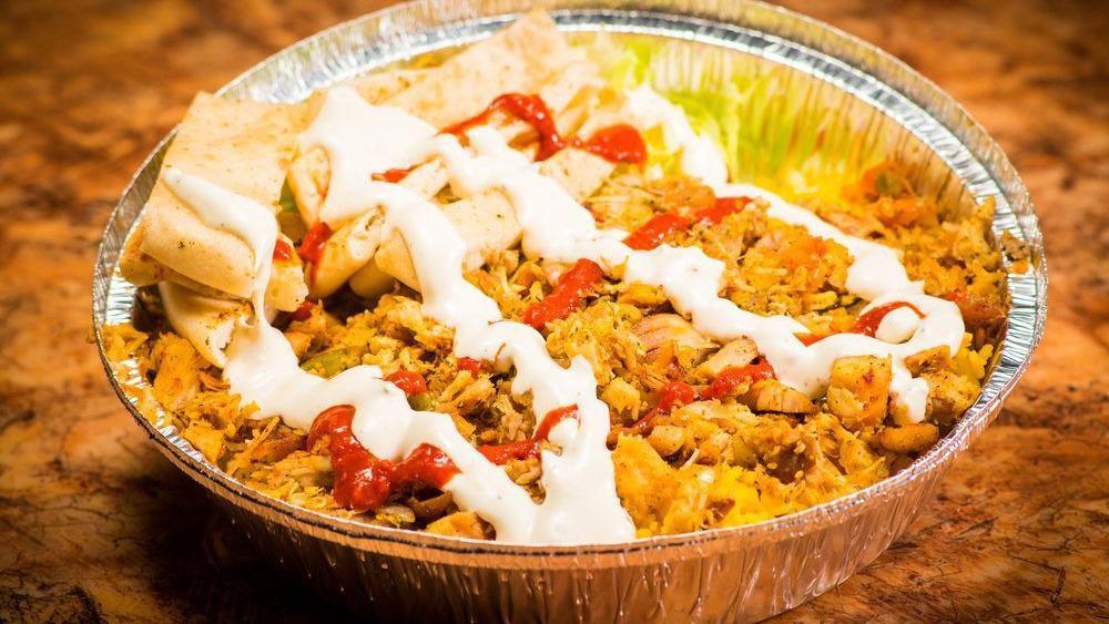 Chicken Biryani Platter · Seasoned chicken and rice.