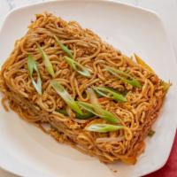 Chicken Hakka · Stir fried noodles, vegetables, chicken and aromatics seasoned with flavorful sauce.