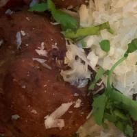 Meatball App · Fried Meatballs, marinara, pecorino, parsley