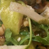 Gorgonzola E Pera Salad · Arugula, pears, gorgonzola dolce, walnuts, sherry vinaigrette