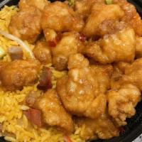 General Tso'S Chicken Combination Plate · Spicy. With roast pork fried rice and egg roll. Hot and spicy.