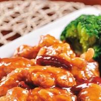General Tso'S Chicken · Spicy. Chicken deep fried and sautéed to perfection in hot sauce. With rice. Hot and spicy.