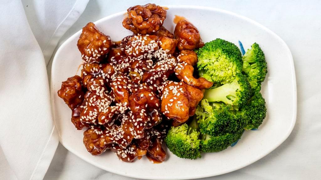 Sesame Chicken · Sliced beef deeply-fried with fresh orange peel for spicy and citrus combination.