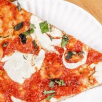 Margherita Pizza Slice · Fresh mozzarella, sauce, extra virgin olive oil & basil.