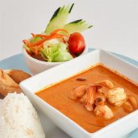 Massaman Curry Lunch · Potatoes, onions and cashew nut with coconut milk Served with steam jasmine rice, vegetable ...