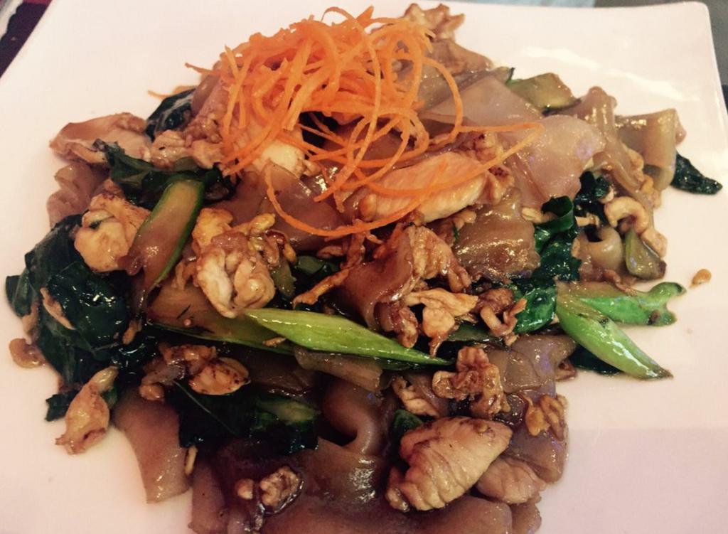 Pad See Ew · Sauteed flat noodle with Chinese broccoli, egg in special brown sauce.