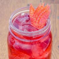 Strawberry Hibiscus Ice Tea · Decaf.
