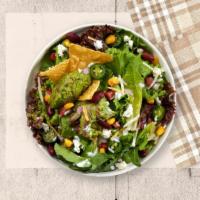 Classic Mexican Salad · Chicken cutlet, mixed greens, avocado, corn, black beans and tomatoes tossed in balsamic vin...