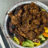 Jerk Lamb Combo With 2 Sides · Jerk lamb grilled to perfection served with two sides of choice (organic grass fed lamb).