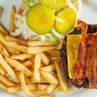 Bacon Cheeseburger · Sirloin patty  with melted American cheese and bacon.