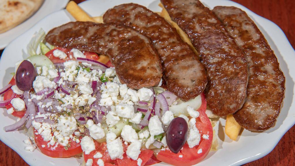 Gyro Platter · Served with french fries or rice, pita and Greek salad.