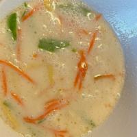 Tom Yum Or Tom Kha Soup · Spicy. With chicken, vegetables or shrimp.