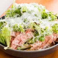 Caesar Salad · Baby romaine, anchovy vinaigrette, croutons, and pecorino.
