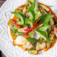Okra With Thai Basil · Vegetarian, mild.