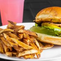 Chicken Sandwhich Combo W/ Fries · Grilled or spicy chicken sandwich (lettuce and tomato), fries, and 16oz fountain drink