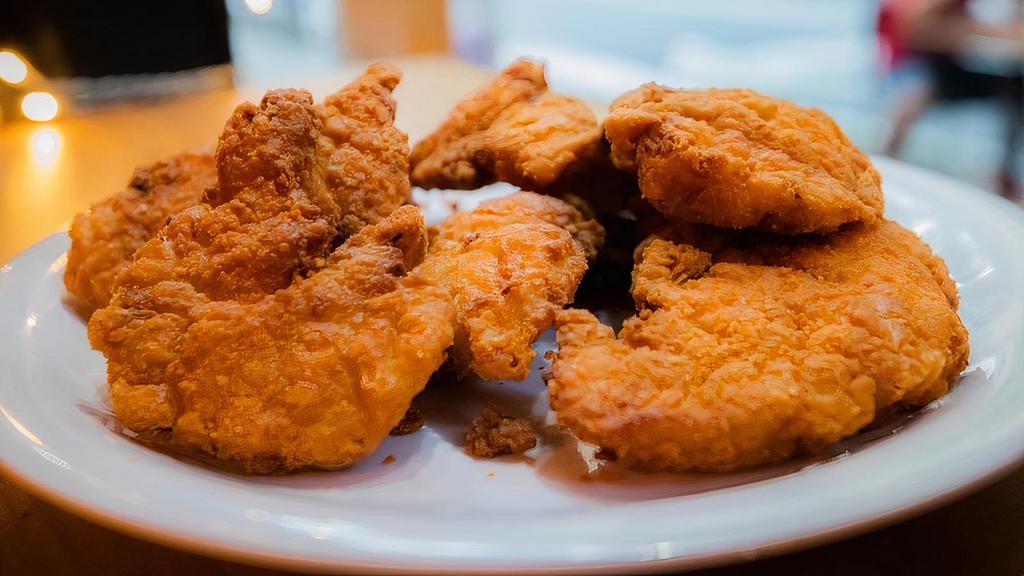 Chicken Tenders (6 Pieces) And One Side · Boneless fried chicken tenders are made with white meat chicken