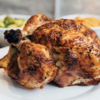 Whole Chicken · Our chickens are all-natural, free-roaming, antibiotic and hormone-free, roasted with fresh ...