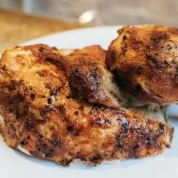 1/2 Chicken · Our chickens are all-natural, free-roaming, antibiotic and hormone-free, roasted with fresh ...