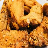 Wings · Breaded and Fried. Choice of Salt & Pepper, BBQ or Buffalo sauce.
