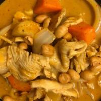 Thai Massaman Curry (Lunch) · Coconut, onions, potatoes, carrots and peanuts.