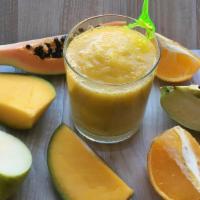 Cool Breeze Smoothie · Apple, orange, papaya, mango, and banana.