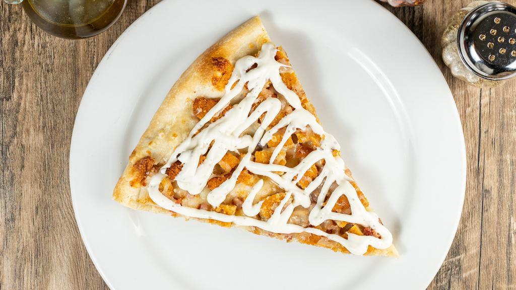Chicken Bacon Ranch Pie · Fried chicken, bacon with mozzarella cheese, and ranch dressing.