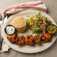 Grilled Chicken · 5 grilled cubes of chicken breast marinated with yogurt, cilantro, corn oil, pepper paste, t...