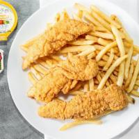 Three Pieces Tenders, French Fries & 16 Oz. Soda · 