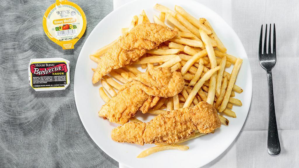 Chicken Tenders With French Fries · 5 pieces chicken tenders.